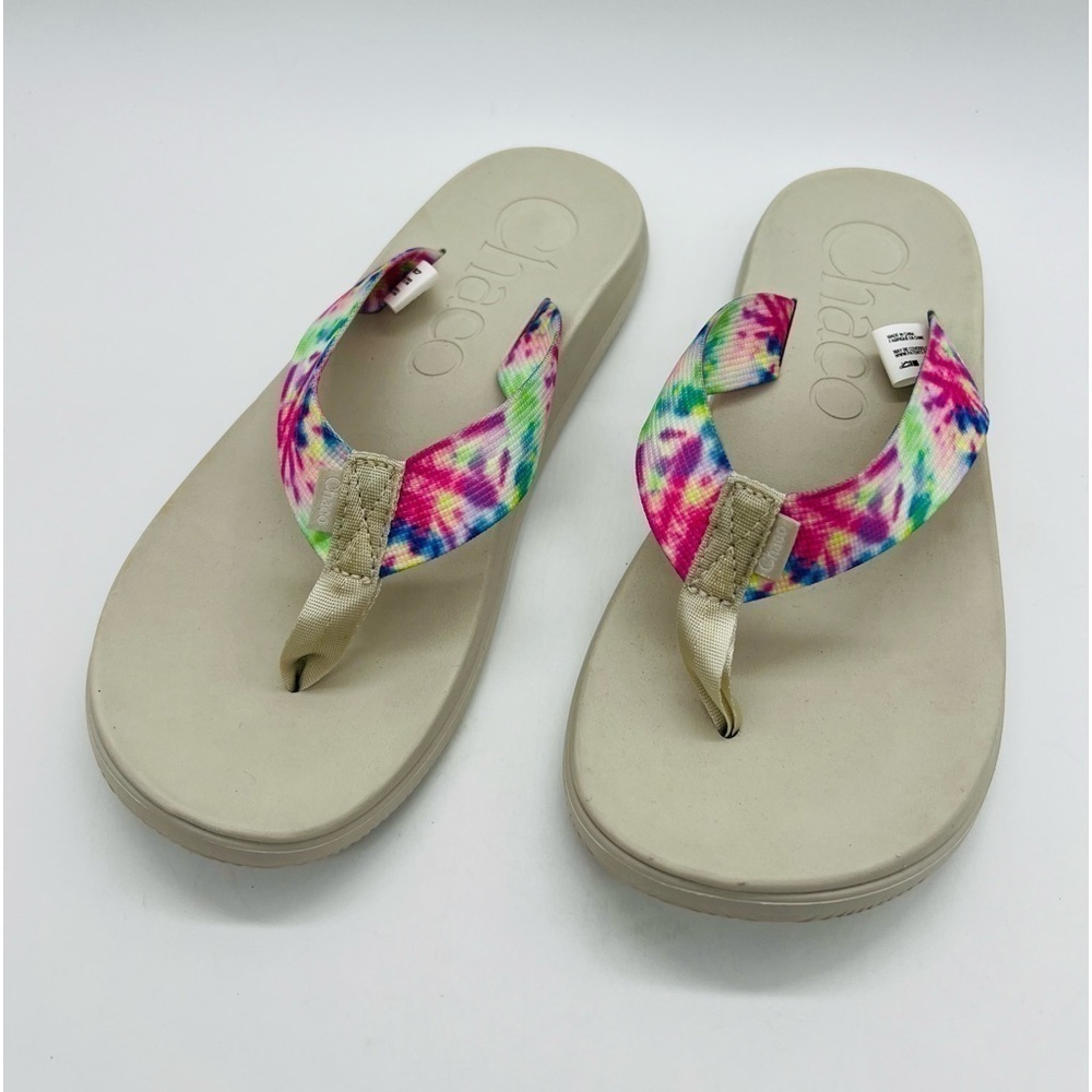 CHACO WOMENS THONG SANDALS TIE DYE STRAPS SIZE 9 EUC